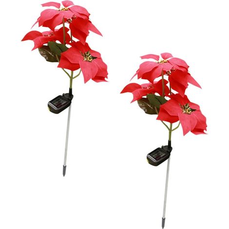 2pièces Décoration Lumineuse Extérieure Éclairage de Jardin Lampe Solaire à (1/5)