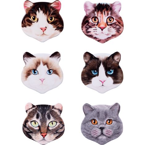 Table Passion - Set de 6 dessous de verre Chat 11 cm