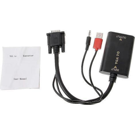 VGA-zu-HDMI-Konverter kompatibel mit 1080p, AV-Videoadapterkabel mit Audio für (1/4)