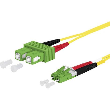 Metz Connect 151P1EAJA10E fibre optique FO Câble de raccordement 1.00 m jaune [2x SC APC mâle - 2x LC mâle] 9/125 µ Singlemode OS2 X018151 (1/2)