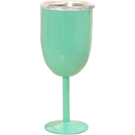 Verre à vin en acier inoxydable à double paroi, grande contenance, vert menthe. (1/5)