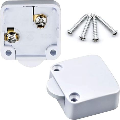 Interruptores automáticos para armarios de 2 piezas, 2A/250V, para diversas luminarias y todo tipo de puertas (blanco) (1/5)