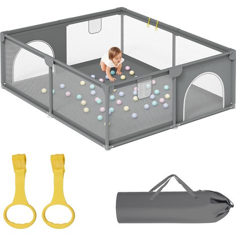 TolleTour Parque infantil plegable 150x180cm con base antideslizante, estable, bolsa de transporte - Apto para interior y exterior Parque infantil con barreras
