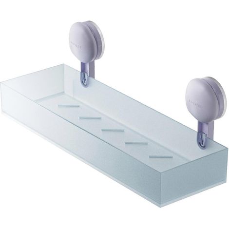 Meuble-lavabo empilable poli avec installation adhésive, étagère moderne polie, adapté aux locataires, conception résistante à l'humidité, bleu dépoli. (1/5)
