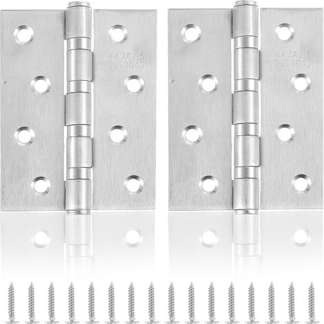 Stück Edelstahlscharniere, 100 x 76 x 13 mm, große, robuste Türscharniere mit 8 Löchern für Türen, Fenster, Schränke und Tierbedarf (1/5)