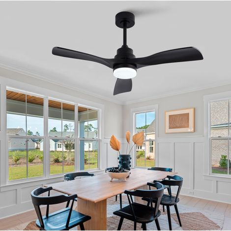 Ventilatore da soffitto Ø106,7 cm con luce LED 20 W, telecomando, 6 velocità, timer, motore DC reversibile silenzioso (1/5)