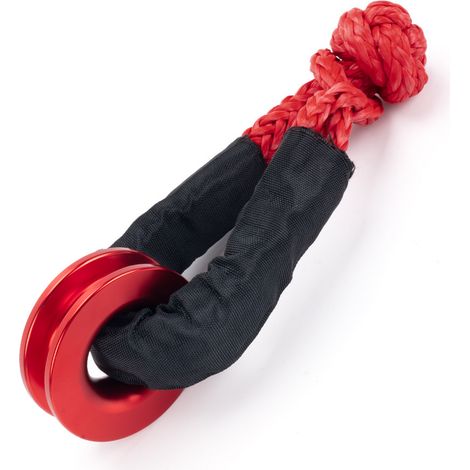 Vehicle modification accessories, tow rope, soft shackle, 17 tons, can replace carbon steel tow hooks, knotted rope, orange (1 piece per pack).