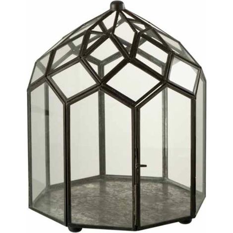 Terrarium en Verre Vintage "Brisla" 30cm Noir (1/2)
