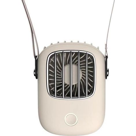 White USB Rechargeable Mini Pocket Small Fan Neck Hanging Waist Hanging Lazy Sports Portable Silent Fan (1/5)