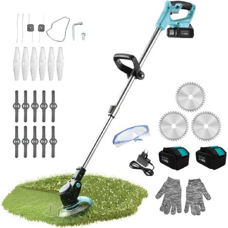 Cecotec – Desbrozadora eléctrica a batería 650W – 2 baterías 21V 4000mAh – Cabezal orientable y tubo telescópico – Multifunción 4en1 con accesorios (1/5)