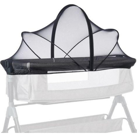 Zanzariera per passeggino - con cerniera a doppio cursore - 55 cm x 100 cm - Zanzariera portatile per culla, copriculla (nera)