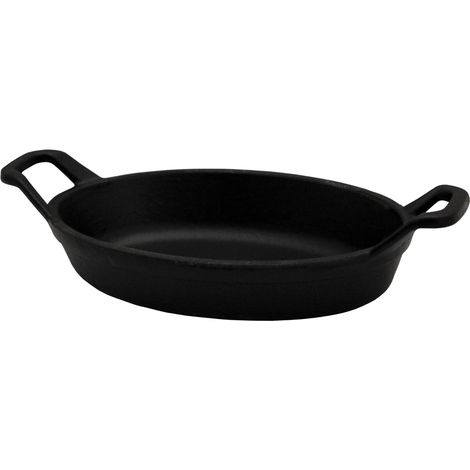Baumalu - Mini plat ovale en fonte noir mat 15 cm