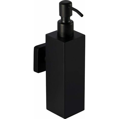 Distributeur de savon en acier inoxydable noir - Support mural pour perceuse de salle de bain (acier inoxydable (noir))