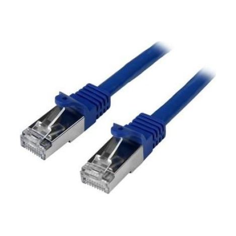 Câble réseau Cat6 blindé SFTP sans crochet de 1 m - Cordon Ethernet RJ45 anti-accroc - Câble patch M/M - Bleu (1/2)