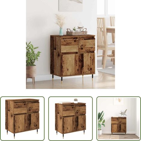 Buffet moderne -  Buffet Bois Ancien 60 x 35 x 70 cm Bois d'ingénierie et fer (1/5)