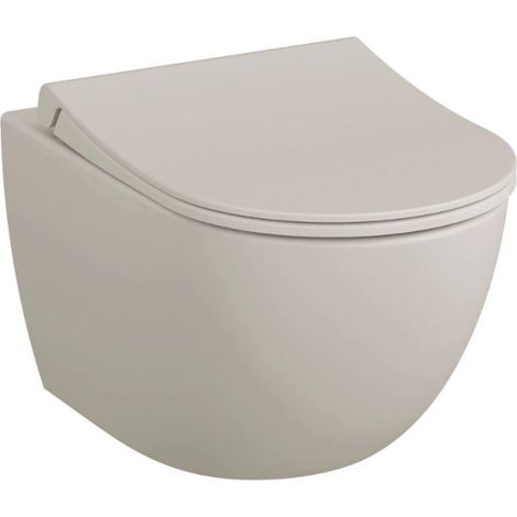 WC suspendido sin reborde VITRA Sento taupe mate + asiento (1/5)