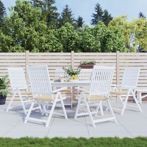 Coussins de chaise,Rembourrés pour chaise de jardin 6 pcs beige 50x50x3cm tissu oxford BGT58319 (1/5)