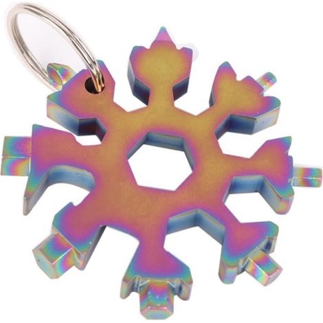 Clé multifonction flocon tournevis multicolore inox 18-en-1 (1/5)