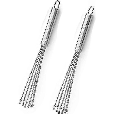 Ensemble de 2 fouets à œufs manuels en acier inoxydable à billes et fil métallique pour la cuisine et le mélange (2025) (1/4)