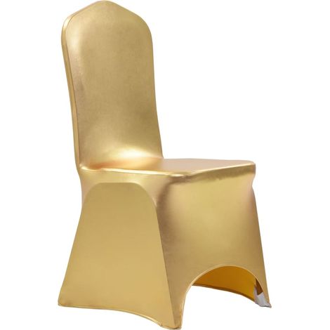 6 Stk. Stretch-Stuhlhussen Golden (1/5)