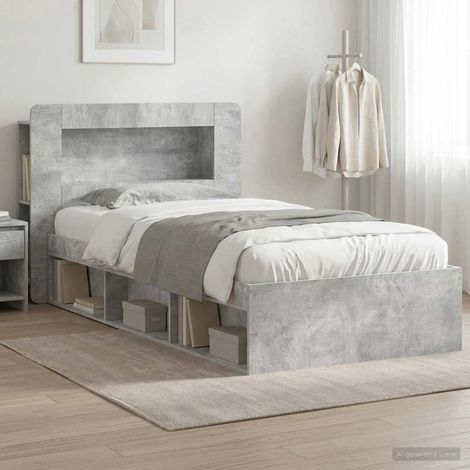 vidaXL Estructura de cama con almacenamiento Gris Hormigón (1/5)