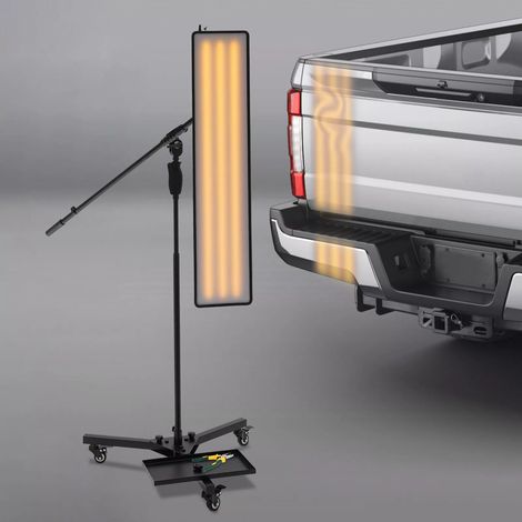 Gojoy – Lampe de débosselage LED PDR – Éclairage adaptatif jaune/blanc – Hauteur réglable 110-163.5cm – 3 roues universelles avec freins