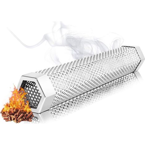 Tube de fumée pour barbecue en acier inoxydable - Générateur de fumée - Hexagonal - 1 pièce - Pour griller et fumer (1/5)
