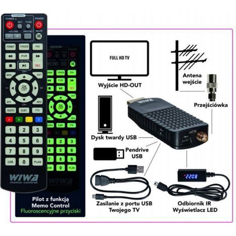 Modulateur - demodulateur - modem Wiwa - 1824638 - Tuner TV H.265 Mini Led