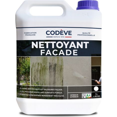 Nettoyant Facade - 5 L - Codeve Bois - Pour Le Traitement De Votre Mur, Façade, Pierre, Ciment Ou Crépi. (1/5)