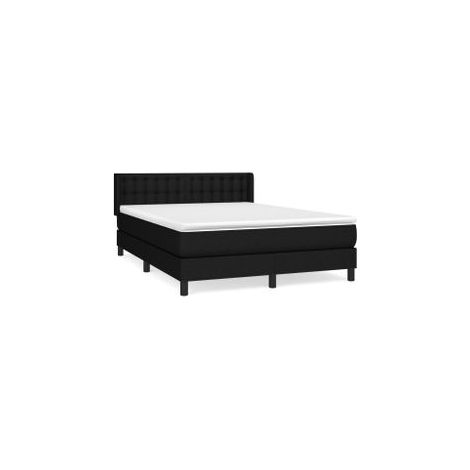 Sommier à lattes de lit avec matelas Noir 140x200 Tissu (1/5)