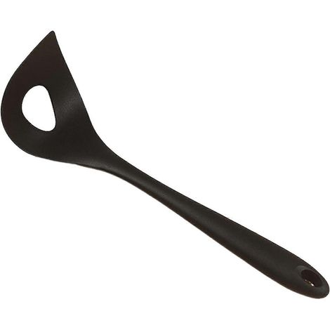 Cuillère à boulettes de viande en silicone, outil de pressage pour la cuisine à domicile, long manche, facile à nettoyer, ustensile efficace pour faire des boulettes de viande avec suspension-Black