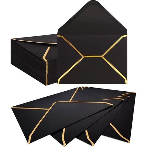 Lot de 50 enveloppes, 13,5 x 18,5 cm. Enveloppes en papier de haute qualité, idéales pour les invitations de mariage, anniversaires, fêtes et remises de diplômes. (1/5)