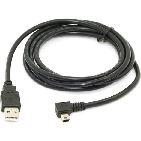 Câble USB 2.0 mâle 1,8 m, connecteur 5 broches coudé à 90° gauche, noir, pour liaison périphérique (1/5)