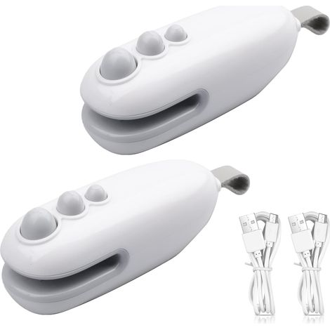 Scelleuse Thermique Portable Rechargeable USB Cutter Sacs Plastique Sachets Chips Emballages Alimentaires Snacks Blanc (1/5)