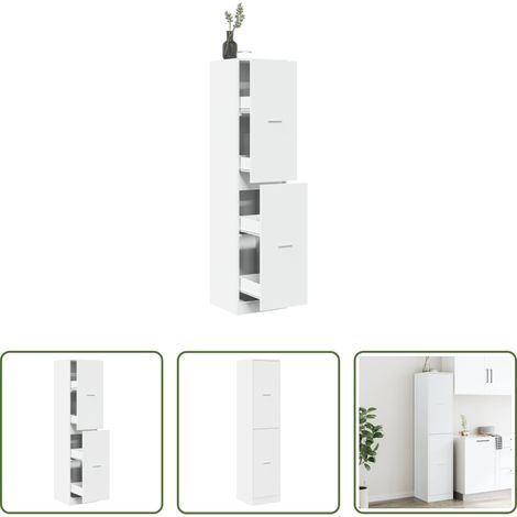 vidaXL Armoire à pharmacie - Armoire d'apothicaire blanc 40x41x174,5 cm bois d'ingénierie (1/5)