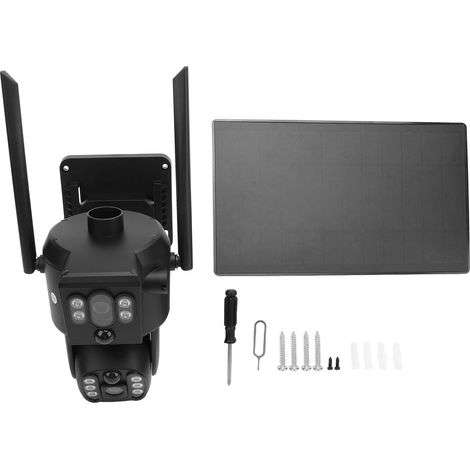 Decdeal Solar -Überwachung Kamera 8MP 4K Dual Lens Wireless Full Color Nacht Vision 2 Way Talk Human Detection IP55 Wasserbeständiger Outdoor