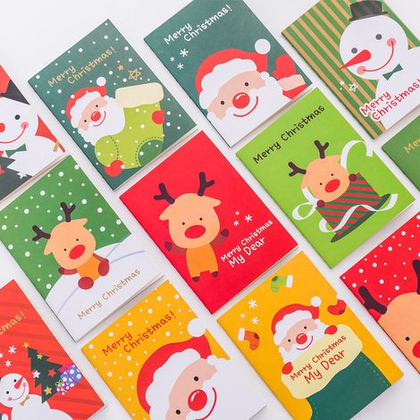 Mini Bloc notes De Noël Enfants Carnets Poche Santa Claus Bonhomme Neige Livre Mémo 12 Style 30 Pcs (1/5)