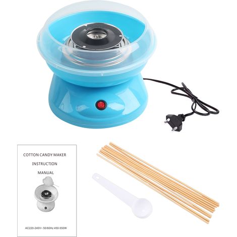 Machine à guimauves portable électrique, machine à barbe à papa, grand réservoir à sucre, tube chauffant efficace, appareil de cuisine sûr pour enfants, fêtes d'anniversaire, usage domestique, bleu, p (1/2)