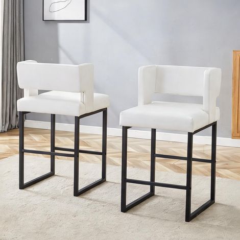 Lot de 2 chaises de bar scandinaves avec accoudoirs 48 x 53 x 91 (1/5)