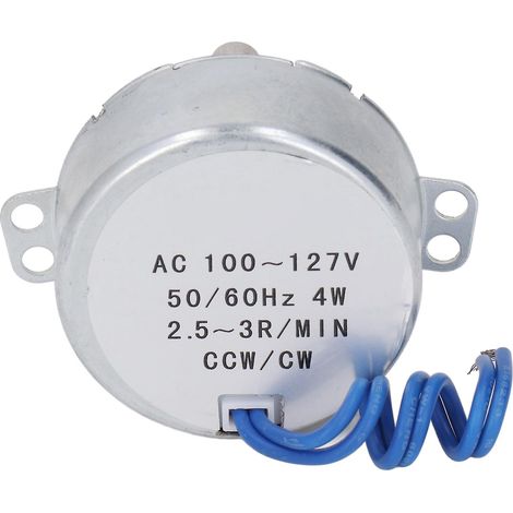 Moteur synchrone 2,5-3 tr/min, rotation antihoraire/horaire, faible consommation, moteur de plateau tournant à torsion élevée, 100-127 V CA (1/5)