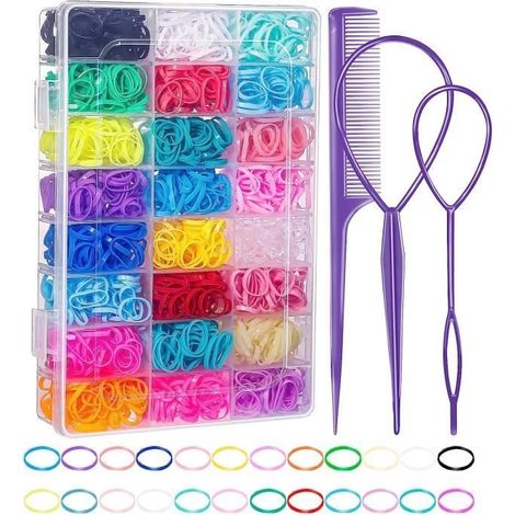 Élastiques à cheveux - Bonbon - 24 couleurs - Haute qualité - Élastiques non cassants - Accessoires pour enfants (1/4)