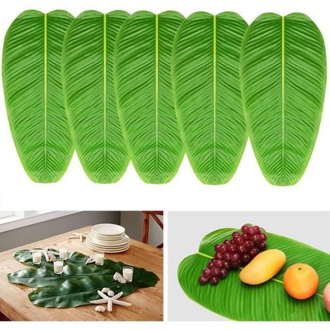 Tropische Dekoblätter – 5er-Set – Polyester – 58x28 cm – Für die Inneneinrichtung