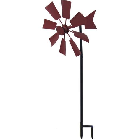Wind Spinner - Willow Leaves Design - Solar Powered - 360° Rotating Kinetic Sculpture - Outdoor Garden Yard Decoration - 1 Piece (1/5)