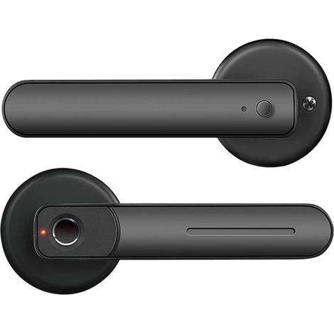 Serrure de porte intelligente Poignée de serrure de porte d'empreintes digitales Rechargeable par USB anti-vol entrée de sécurité biométrique électrique intelligente sans clé avec 2 clés maison intell (1/5)