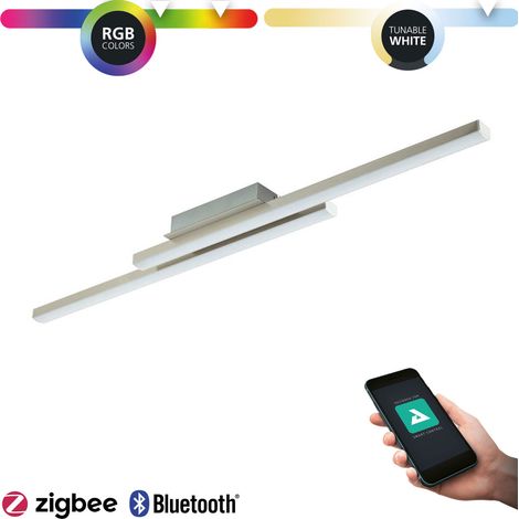 Plafonnier LED Frioli-z Nickel-Matt L: 105.5 B: 12 H: 6.5cm Dimmable 2700-6500K avec fonction Connect-Z (1/3)