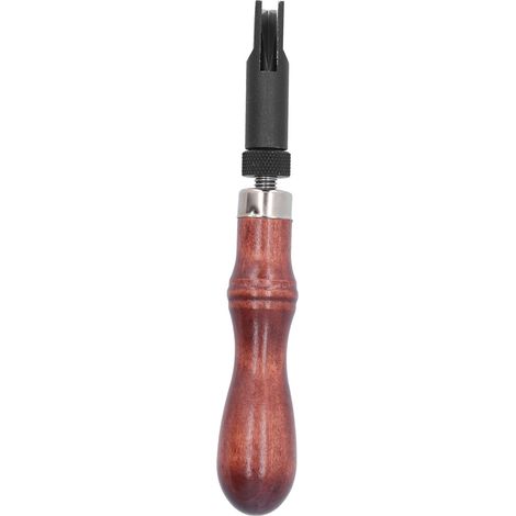 Coupe-légumes en cuir véritable à rainure en V, longueur réglable, fabrication méticuleuse, très résistant. (1/5)