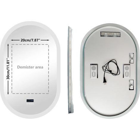 Espejo de tocador, altavoz Bluetooth, funciones inteligentes de maquillaje, 50x80cm (1/2)