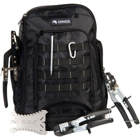 Dimos – Sac à dos spécial agrafure 980323 – Multi-poches avec outils ergonomiques – Confort optimal pour travail en hauteur