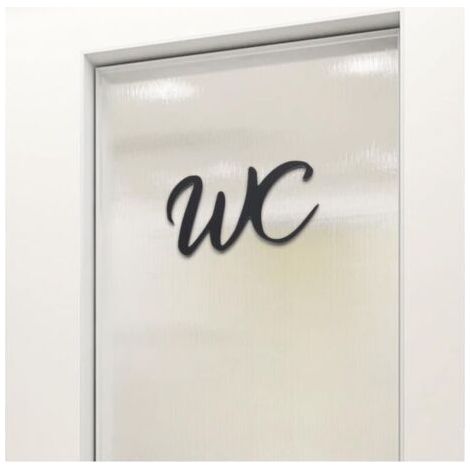 Pair Plaque de Porte Wc Deco,Signaletique Toilettes Noir,Autocollante Wc Stickers,Plaque de Porte Maison,Plaques de Toilette,Decoration Autocollante pour Toilette,Autoadhésive Toilettes pour Bain