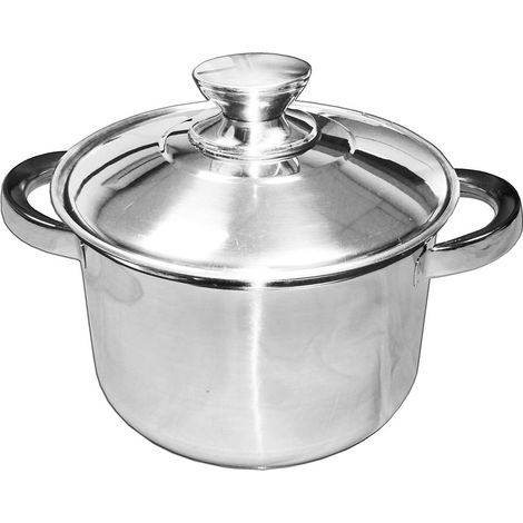 Topf aus Edelstahl 18/8 mit Deckel, 30 x 17 cm – 12 Liter, Modell 201